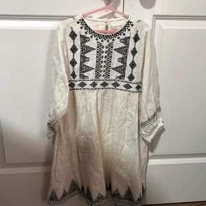 Zara Girls Boho Embroidered Dress 10